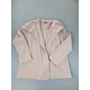 For Cynthia Sweater Womens XL Beige Wool Open Front Cozy Knit Cardigan‎ Jacket